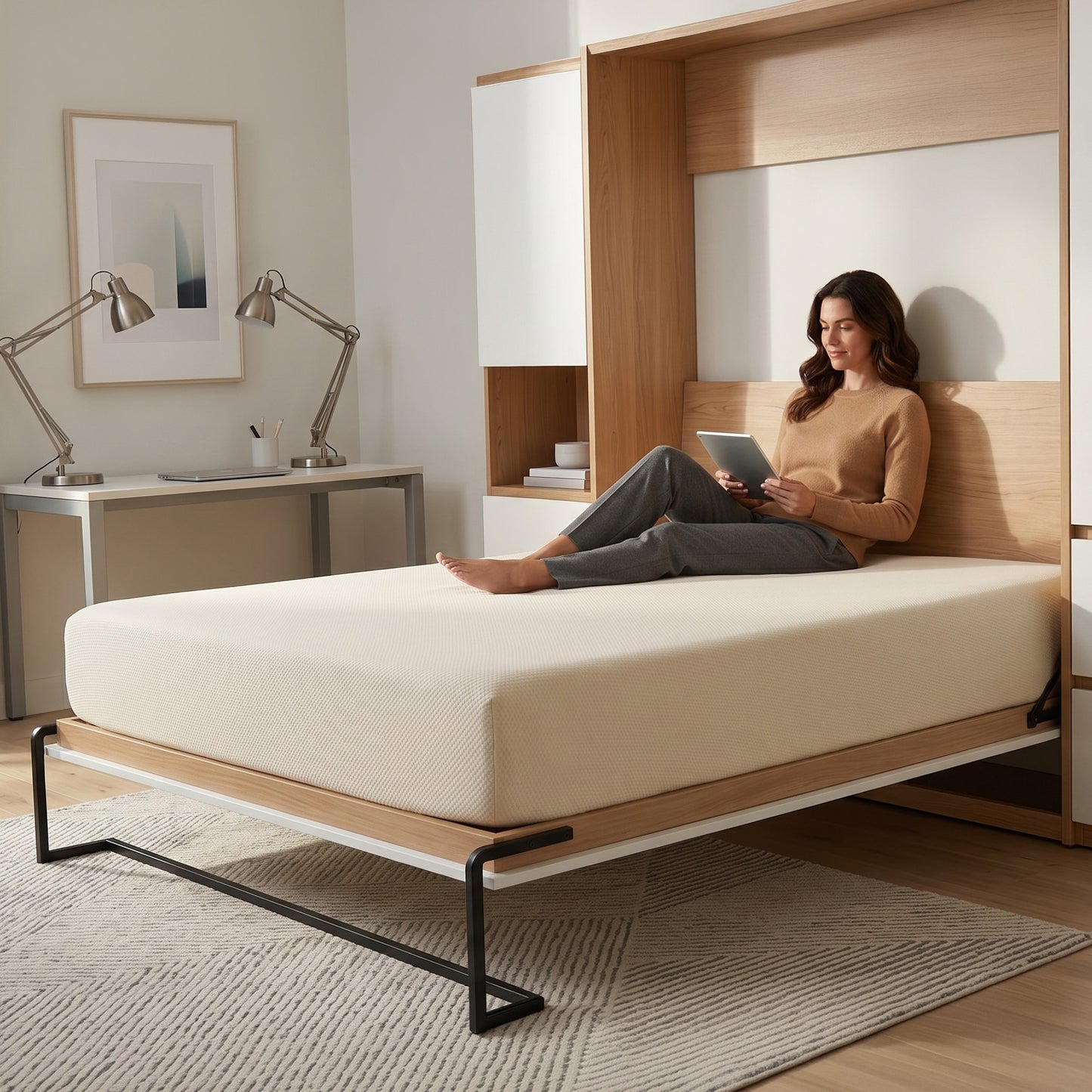 Our Deluxe Mattress with 100% Organic Zipper Cover: Custom Cut & Shape Organic Mattress with Easy-Care Zipper Cover & Non Slip Bottom - Starting at $229.90
