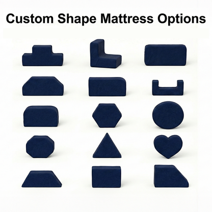 Our Core Custom Cut & Shape Navy Blue Mattress with Water Resistant Zipper Cover-Starting at $79.99