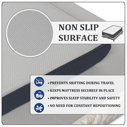 RV Precut Size Mattress with Organic Blend Zipper Water- Resistant Cover & Nonslip Base