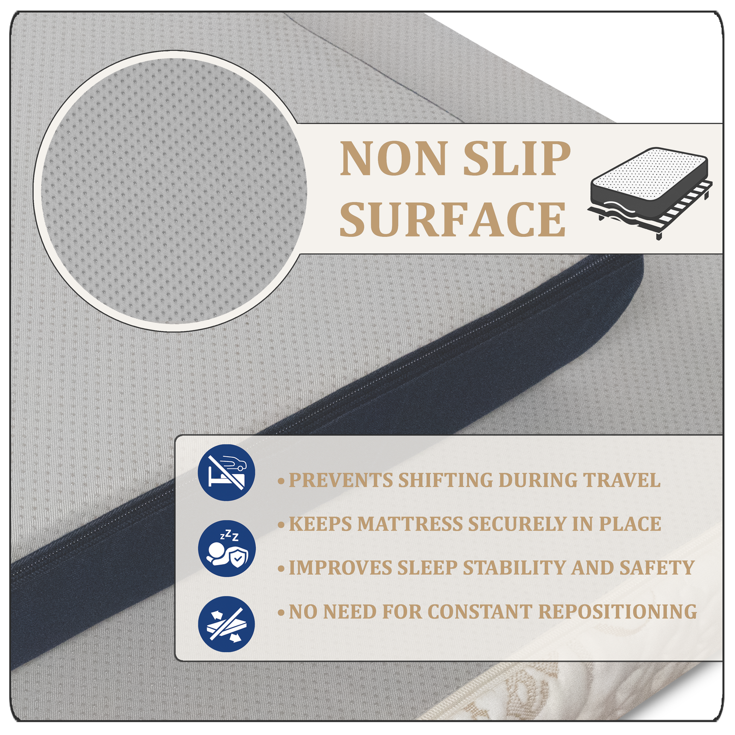 Our Core Custom Cut & Shape Navy Blue Mattress with Water Resistant Zipper Cover-Starting at $79.99