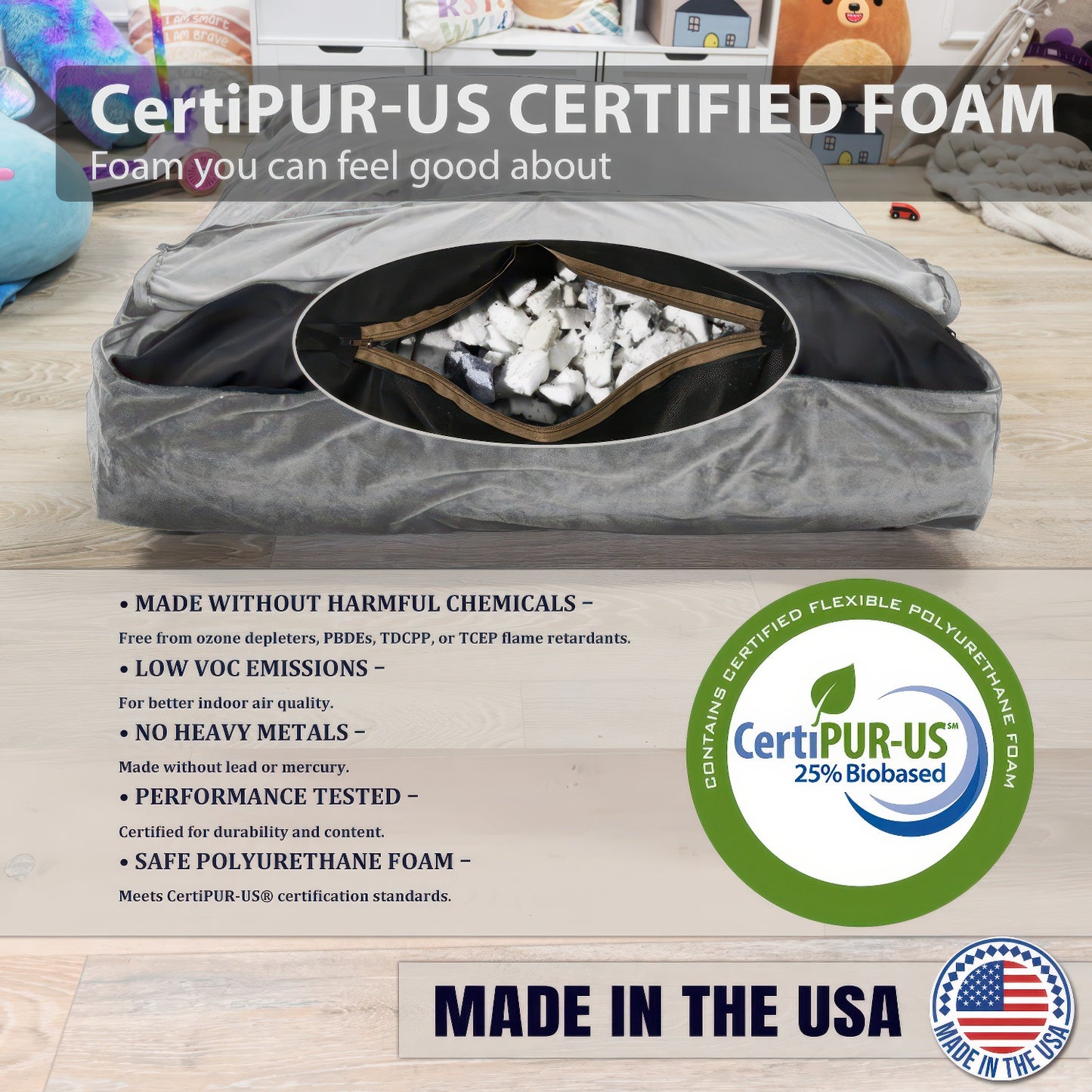 Sensory Crash Pad with Foam Blocks for Autistic Kids, Soft & Washable Cover – Ideal for Kids & Adults to Jump, Play, Relax