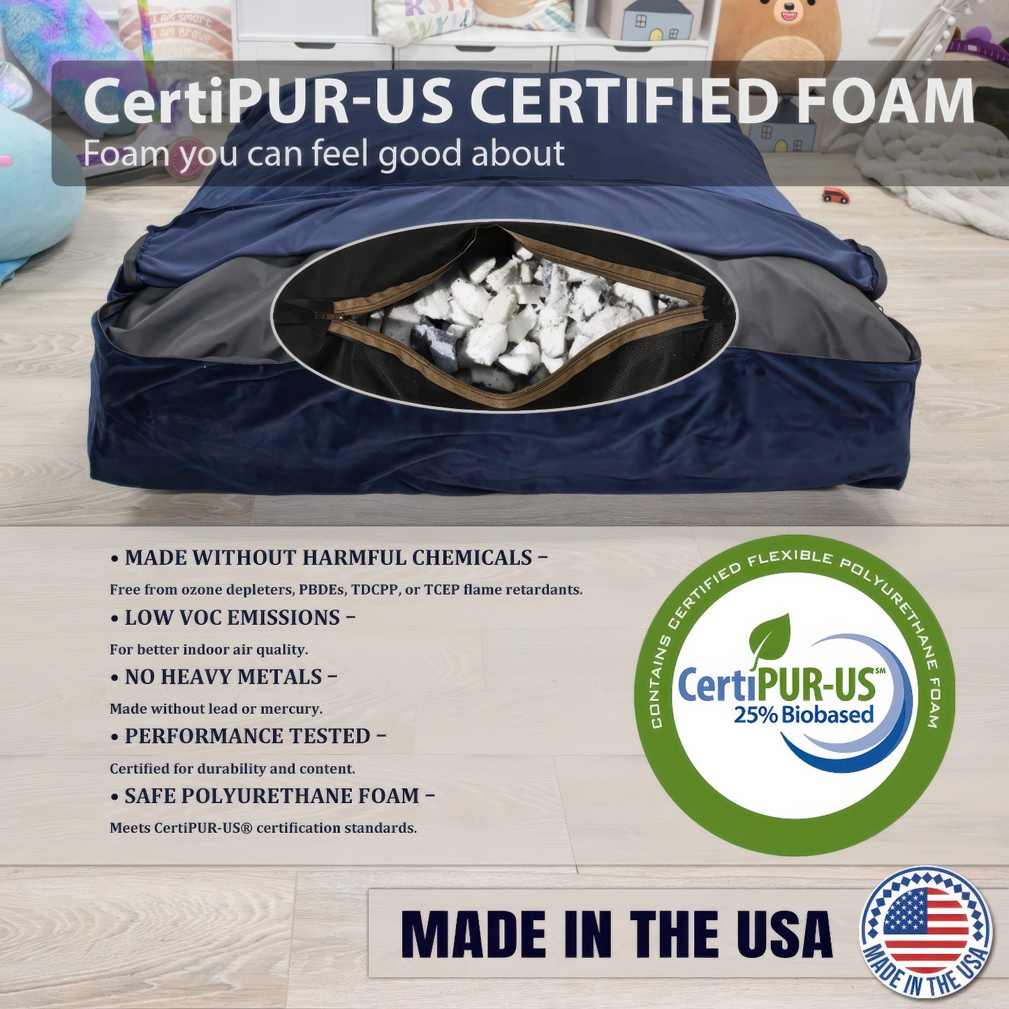 Sensory Crash Pad with Foam Blocks for Autistic Kids, Soft & Washable Cover – Ideal for Kids & Adults to Jump, Play, Relax