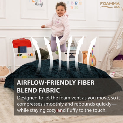 Sensory Crash Pad Long Pile Faux Fabric for Autistic Kids, Soft & Washable Cover – Ideal for Kids & Adults to Jump, Play, Relax