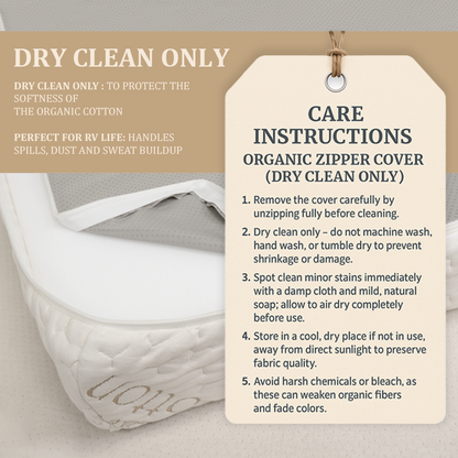 Custom Cut & Shape Quilted Mattress with Organic Blend Water Resistant Zipper Cover & Non Slip Bottom - Starting at $129.90