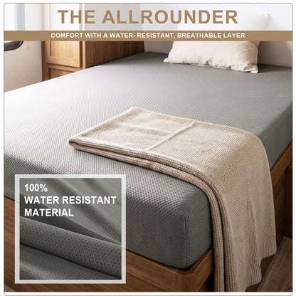 Custom Cut & Shape Grey RV Mattress with Water Resistant Zipper Cover w. optional foldable sections--Starting at $89.99