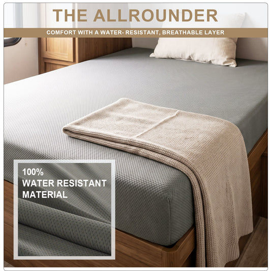 Custom Cut & Shape Grey RV Mattress with Water Resistant Zipper Cover w. optional foldable sections--Starting at $89.99