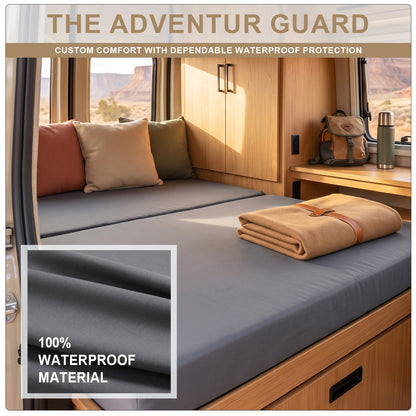 Custom Cut & Shape Grey RV Mattress with Waterproof Zipper Cover w. optional foldable sections--Starting at $89.99 (Copy)
