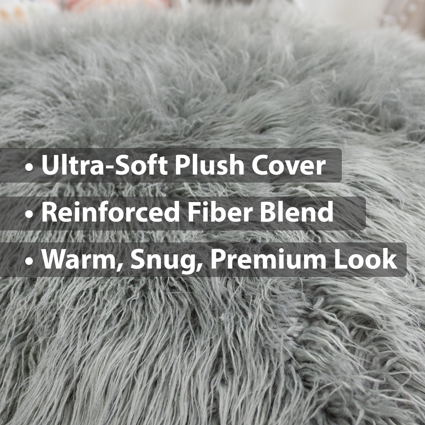 Sensory Crash Pad Long Pile Faux Fabric for Autistic Kids, Soft & Washable Cover – Ideal for Kids & Adults to Jump, Play, Relax