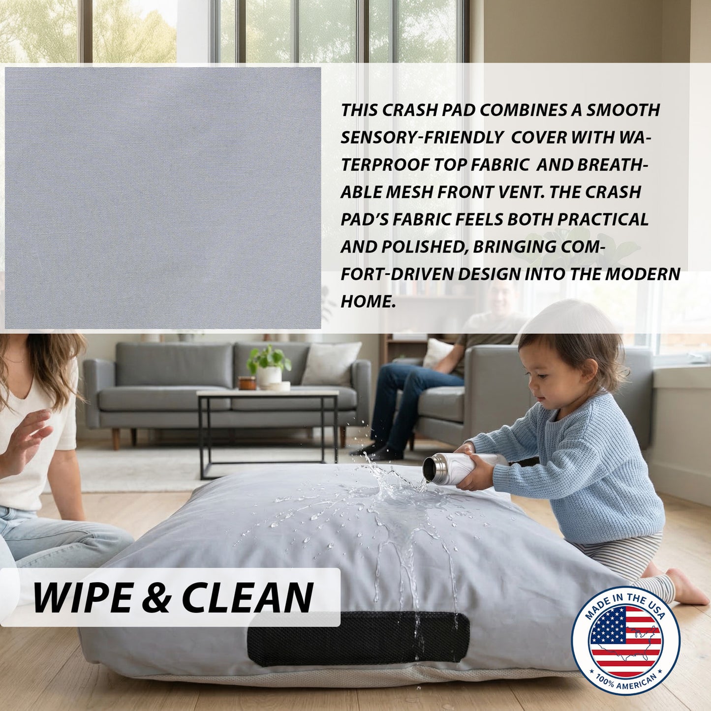 Waterproof Sensory Crash Pad  with Foam Blocks for Autistic Kids, Soft & Washable Cover – Ideal for Kids & Adults to Jump, Play, Relax