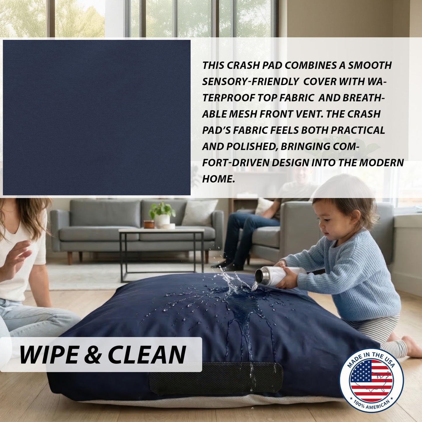 Waterproof Sensory Crash Pad  with Foam Blocks for Autistic Kids, Soft & Washable Cover – Ideal for Kids & Adults to Jump, Play, Relax