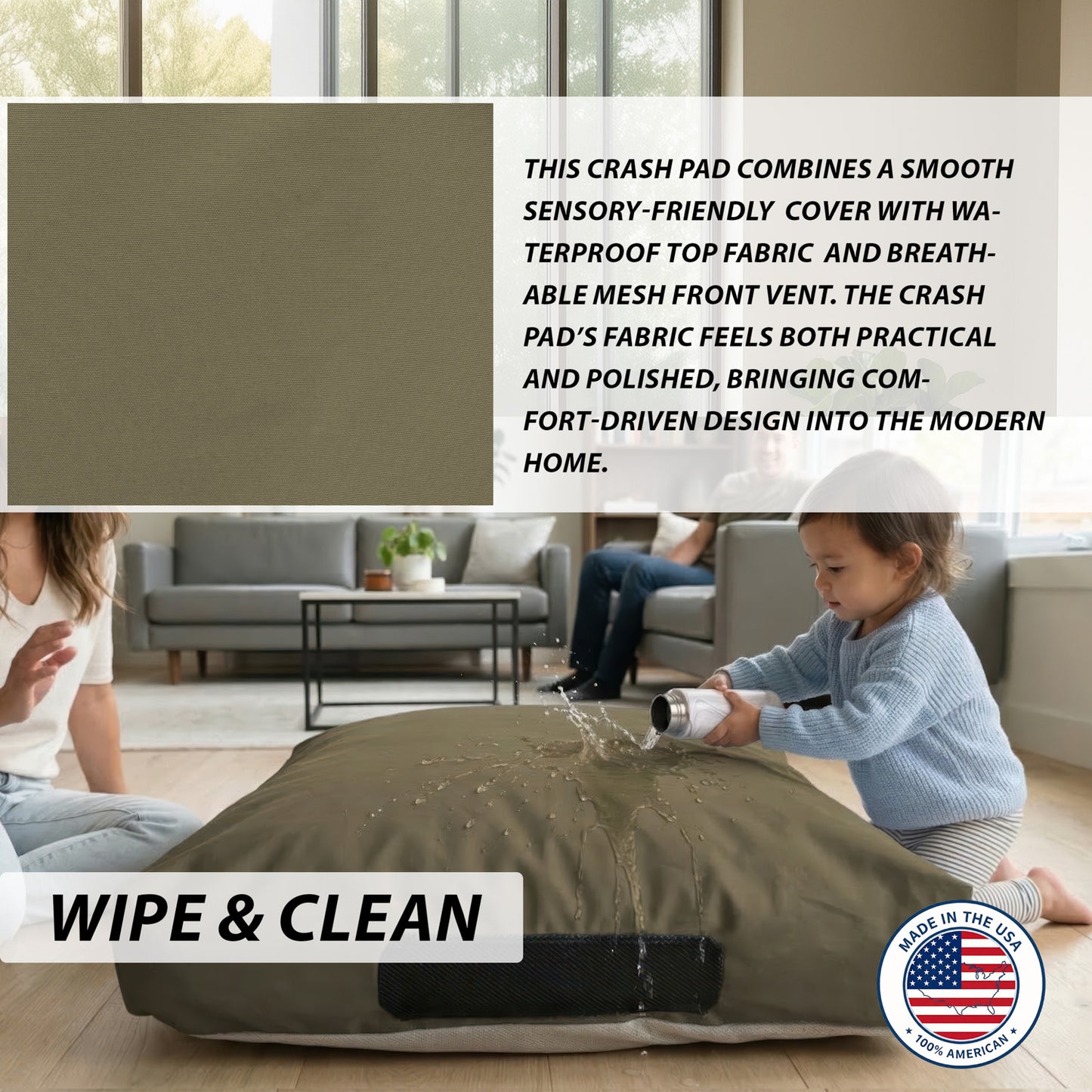 Waterproof Sensory Crash Pad  with Foam Blocks for Autistic Kids, Soft & Washable Cover – Ideal for Kids & Adults to Jump, Play, Relax