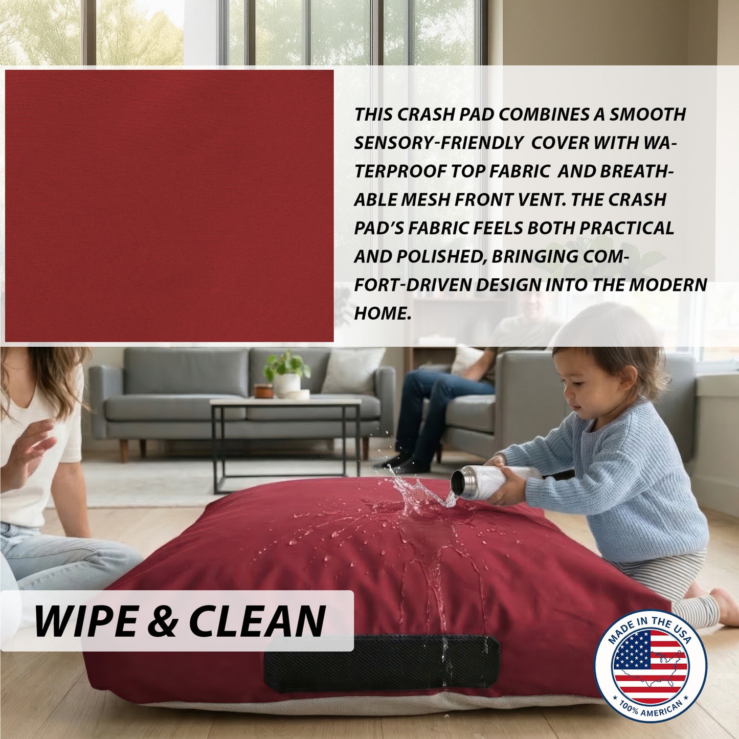 Waterproof Sensory Crash Pad  with Foam Blocks for Autistic Kids, Soft & Washable Cover – Ideal for Kids & Adults to Jump, Play, Relax
