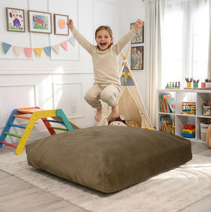 Sensory Crash Pad Light Grey with Foam Blocks for Autistic Kids, Soft & Washable Cover – Ideal for Kids & Adults to Jump, Play, Relax