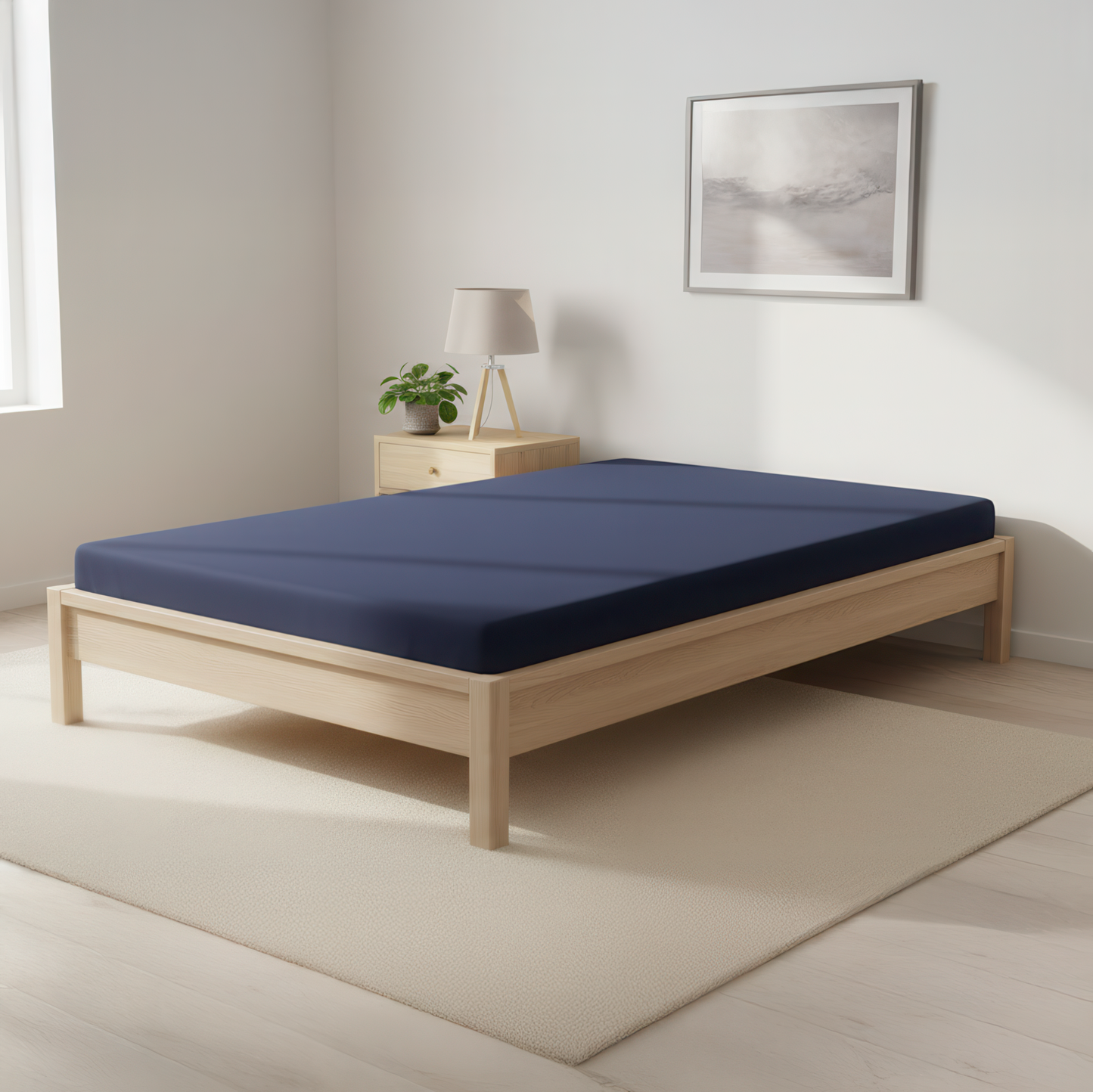 Our Core Custom Cut & Shape Navy Blue Mattress with Water Resistant Zipper Cover-Starting at $79.99