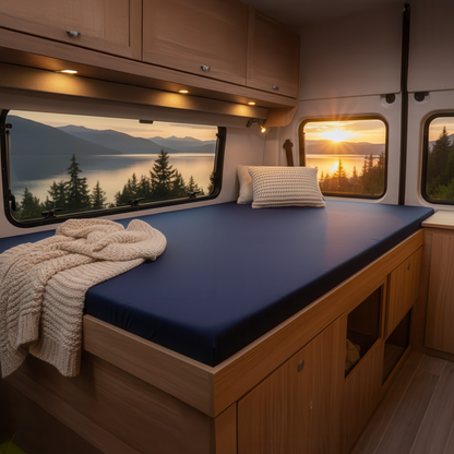 Our Core Custom Cut & Shape Navy Blue Mattress with Water Resistant Zipper Cover-Starting at $79.99