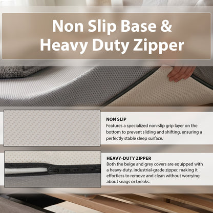 Our Deluxe Mattress with 100% Organic Zipper Cover: Custom Cut & Shape Organic Mattress with Easy-Care Zipper Cover & Non Slip Bottom - Starting at $209.90