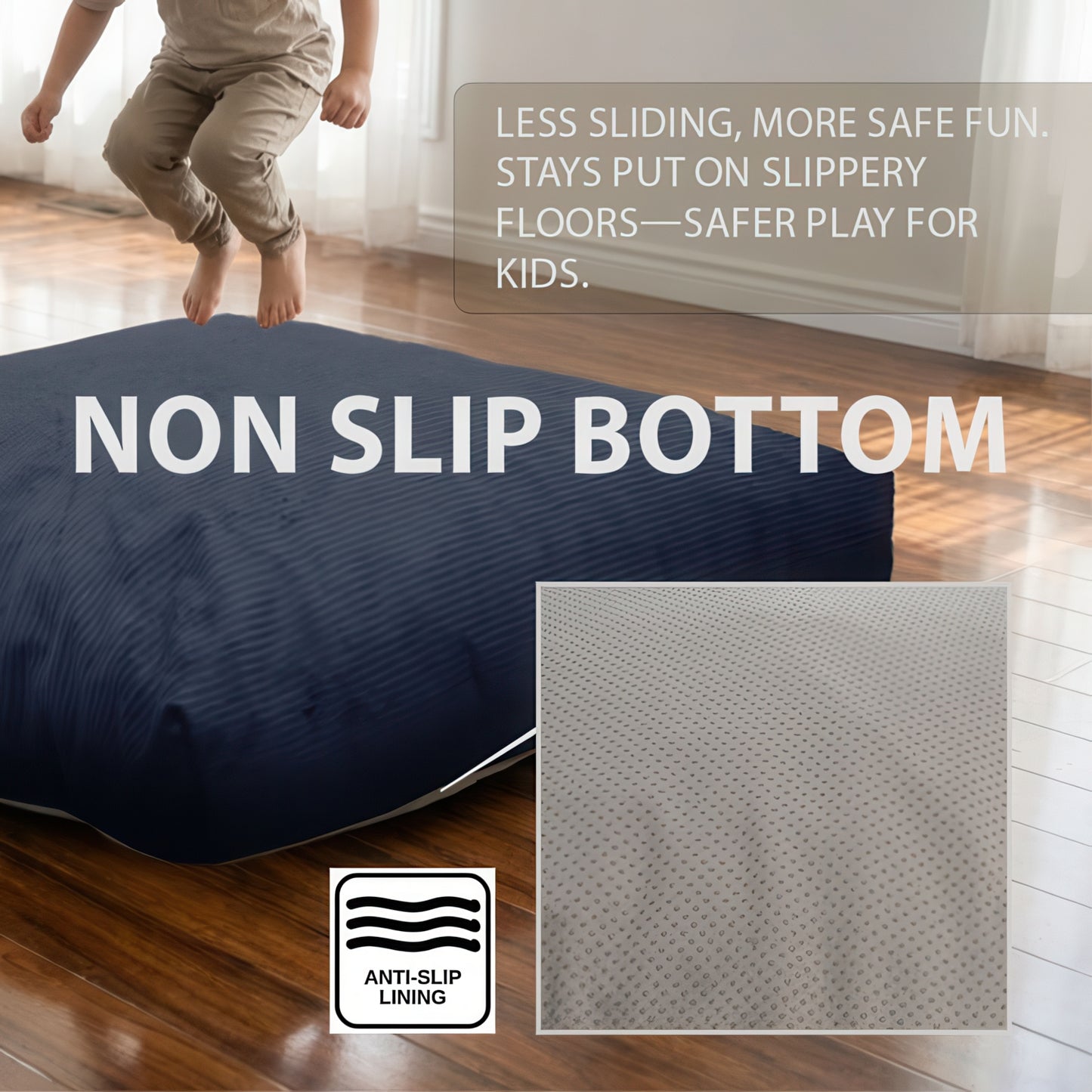 Sensory Crash Pad Light Grey with Foam Blocks for Autistic Kids, Soft & Washable Cover – Ideal for Kids & Adults to Jump, Play, Relax
