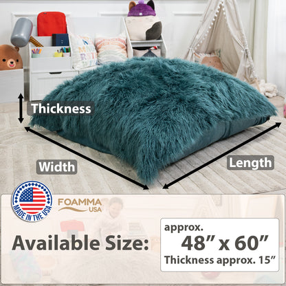 Sensory Crash Pad Long Pile Faux Fabric for Autistic Kids, Soft & Washable Cover – Ideal for Kids & Adults to Jump, Play, Relax