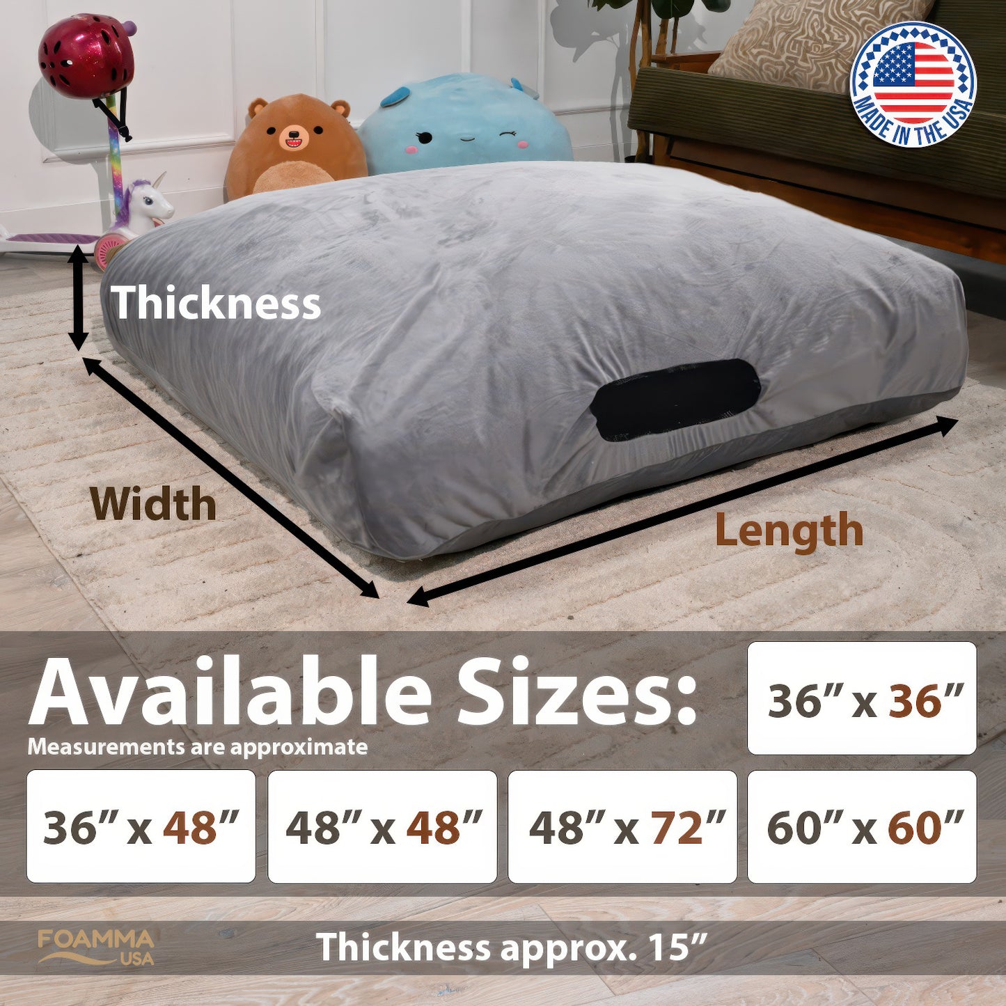 Sensory Crash Pad with Foam Blocks for Autistic Kids, Soft & Washable Cover – Ideal for Kids & Adults to Jump, Play, Relax