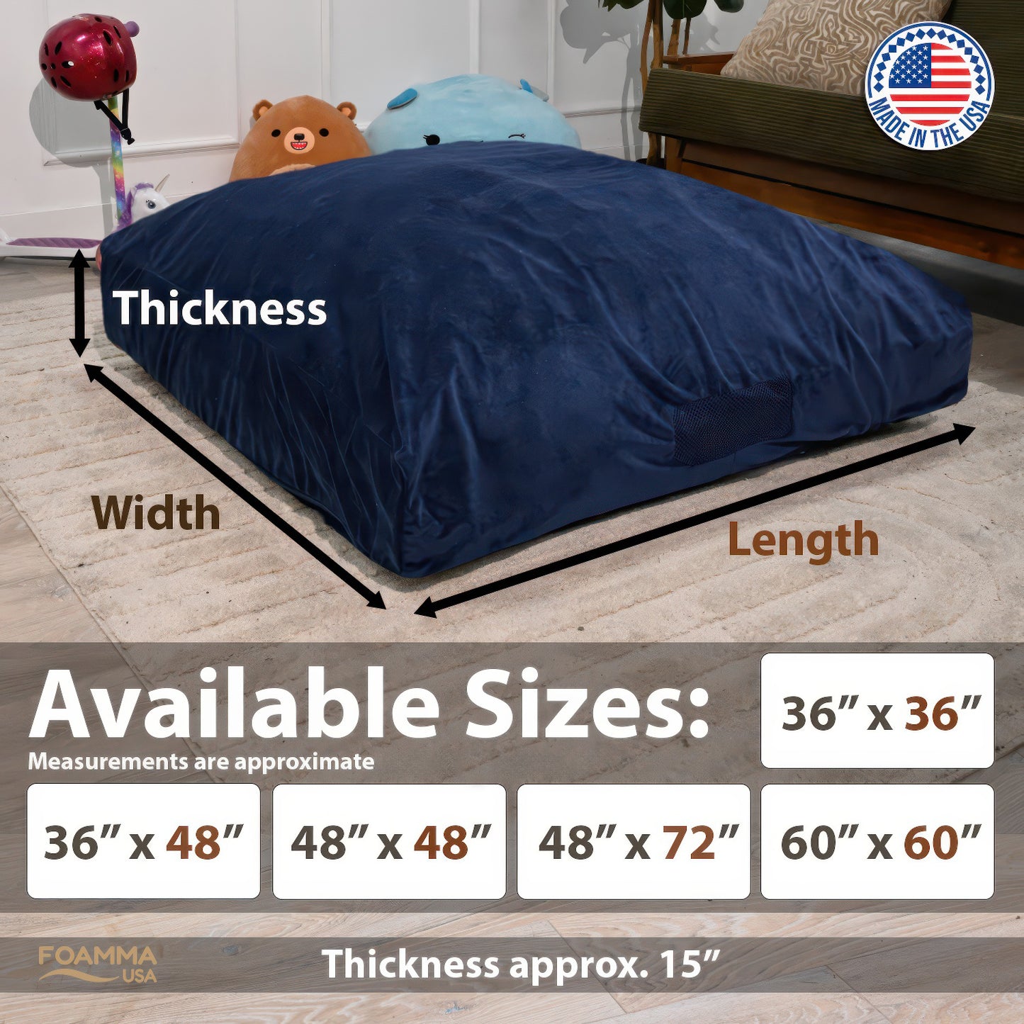 Sensory Crash Pad with Foam Blocks for Autistic Kids, Soft & Washable Cover – Ideal for Kids & Adults to Jump, Play, Relax