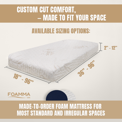 Our Signature Mattress: Custom Cut & Shape Quilted Mattress with Organic Blend Water Resistant Cover with Easy-Care Zipper Cover & Non Slip Bottom - Starting at $129.90