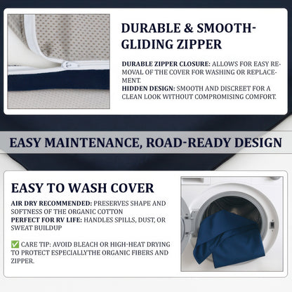Precut Size RV Mattress with Water Resistant Zipper Cover