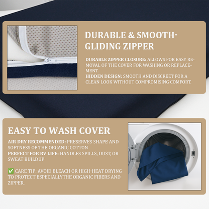 Our Core Custom Cut & Shape Navy Blue Mattress with Water Resistant Zipper Cover-Starting at $79.99