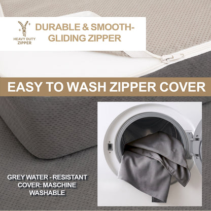 Custom Cut & Shape Grey RV Mattress with Water Resistant Zipper Cover w. optional foldable sections--Starting at $89.99