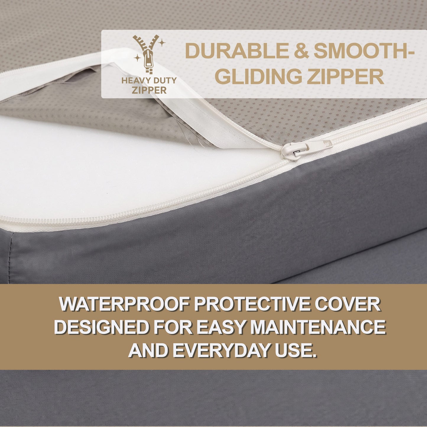 Custom Cut & Shape Grey RV Mattress with Waterproof Zipper Cover w. optional foldable sections--Starting at $89.99 (Copy)