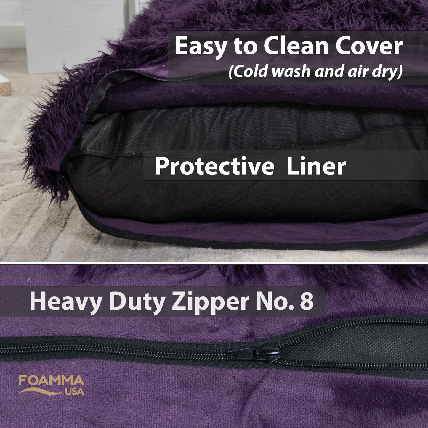 Sensory Crash Pad Long Pile Faux Fabric for Autistic Kids, Soft & Washable Cover – Ideal for Kids & Adults to Jump, Play, Relax