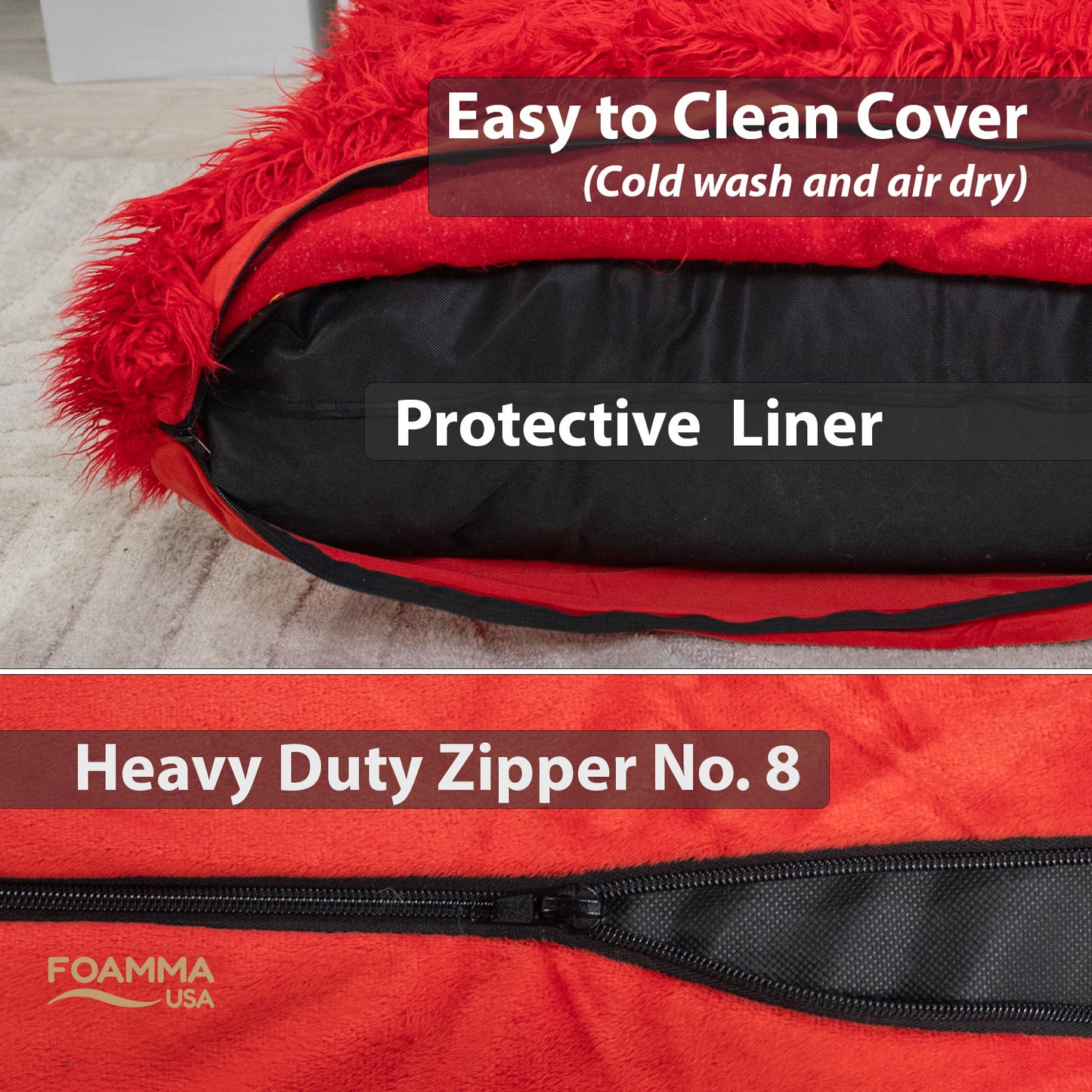Sensory Crash Pad Long Pile Faux Fabric for Autistic Kids, Soft & Washable Cover – Ideal for Kids & Adults to Jump, Play, Relax