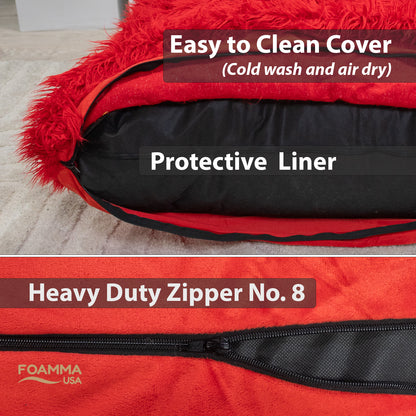 Sensory Crash Pad Long Pile Faux Fabric for Autistic Kids, Soft & Washable Cover – Ideal for Kids & Adults to Jump, Play, Relax