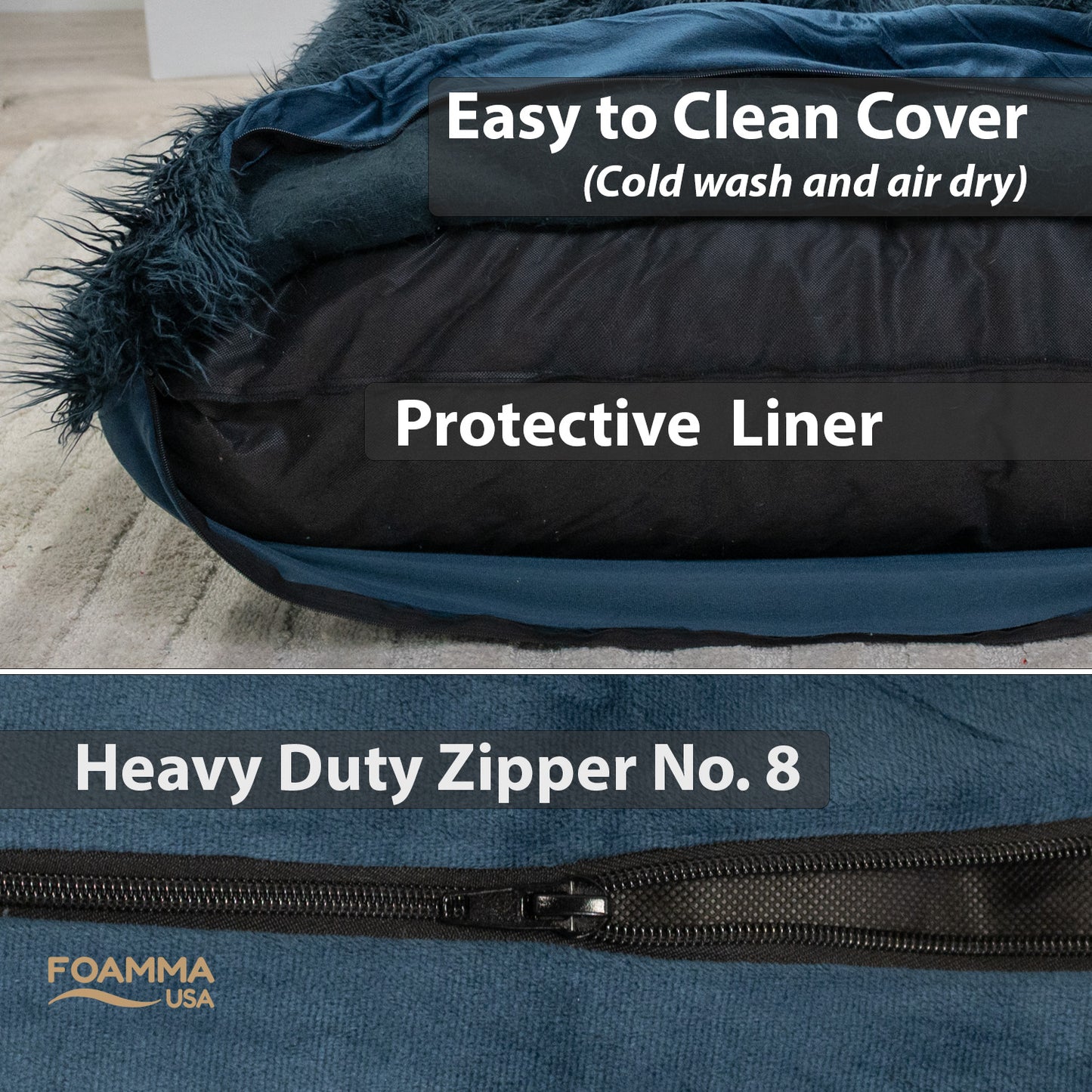 Sensory Crash Pad Long Pile Faux Fabric for Autistic Kids, Soft & Washable Cover – Ideal for Kids & Adults to Jump, Play, Relax
