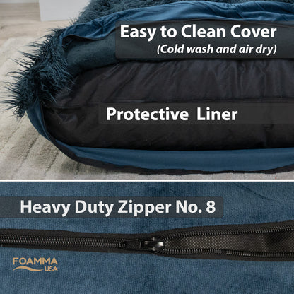Sensory Crash Pad Long Pile Faux Fabric for Autistic Kids, Soft & Washable Cover – Ideal for Kids & Adults to Jump, Play, Relax