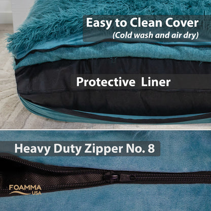 Sensory Crash Pad Long Pile Faux Fabric for Autistic Kids, Soft & Washable Cover – Ideal for Kids & Adults to Jump, Play, Relax